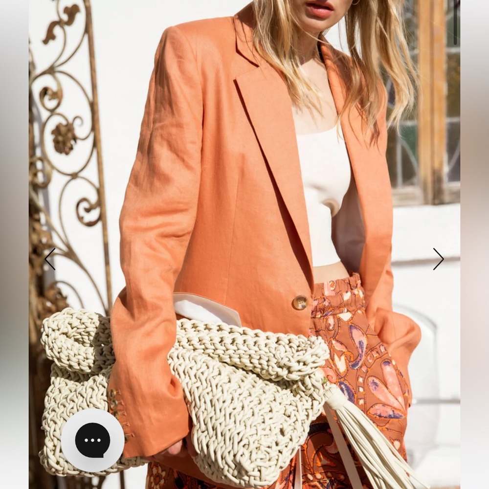 A.L.C. Coral Orange Single-Button Blazer